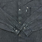 Levi’s Silvertab Denim Shirt Mens XL Black Oversized Acid Wash Button Up Western