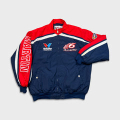 Vintage 90s Chase Authentics Mark Martin NASCAR Jacket Mens Large Blue Valvoline Racing Bomber