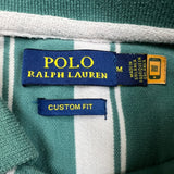 Polo Ralph Lauren Shirt Mens Medium White Pony Preppy Casual Stripe Short Sleeve