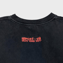 Vintage Y2K West49 T Shirt Mens Medium Black Sun Faded Distressed Skate Rose Tee