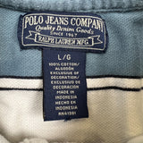 Vintage 90s Polo Ralph Lauren Company Shirt Mens Large White Flag Striped Short Sleeve