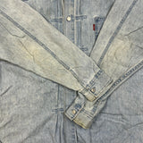 Vintage 90s Levi's Denim Shirt Mens Large Blue Red Tab Light Wash Button Up