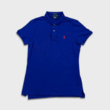 Vintage 90s Polo Ralph Lauren Shirt Womens Large Blue The Skinny Polo Preppy