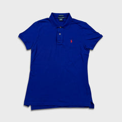 Vintage 90s Polo Ralph Lauren Shirt Womens Large Blue The Skinny Polo Preppy