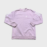 Adidas Sweatshirt Womens Small Pink Original Trefoil Spell Out Pullover Crewneck