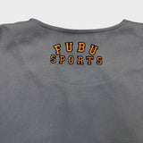 Vintage 90s FUBU Sports Baseball Jersey Mens XL Gray The Collection Spellout