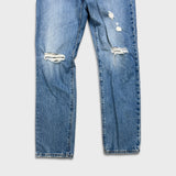 Levi's 501 Jeans Womens 28x32 Blue Original Fit Straight Distressed Medium Wash Denim Pants