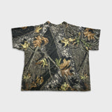 Vintage Y2K Mossy Oak Field Staff T Shirt Mens Green 2XL Woodland Camo Pocket Tee