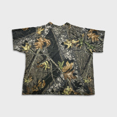 Vintage Y2K Mossy Oak Field Staff T Shirt Mens Green 2XL Woodland Camo Pocket Tee
