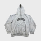 Vintage 90s Champion Hoodie Mens Large Gray Script Pullover Hooded Sweater