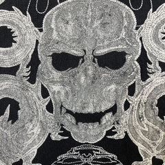 Vintage Y2K Mecca Skull Dragon T Shirt Mens Large Black Faded Grunge Punk Tee