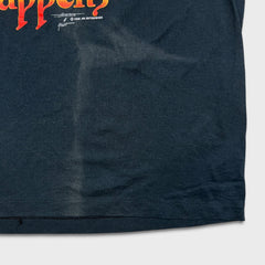 Vintage 1988 3D Emblem Sh*t Happens T Shirt Mens Medium Black USA Single Stitch Tee