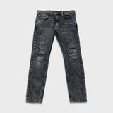 Levi's 512 Jeans Men 34x30 Black Slim Taper Leg Dark Wash Distressed Stretch Denim Pants