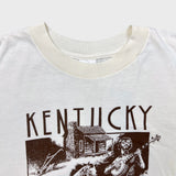 Vintage 80s Americana Glasgow Kentucky T Shirt Mens Large Biege Single Stitch USA