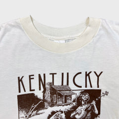 Vintage 80s Americana Glasgow Kentucky T Shirt Mens Large Biege Single Stitch USA