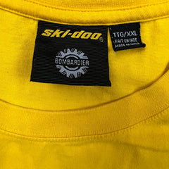 Vintage Y2K Ski Doo T Shirt Mens 2XL Yellow Snowmobile Graphic Short Sleeve Tee