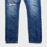 Levi's 501 Jeans Mens 32x31 Blue Original Fit Straight Distress Medium Wash Denim Pants