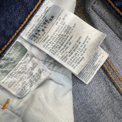 Levi's 501 T Jeans Mens 32x28 Blue Taper Fit Distressed Dark Wash Denim Pants