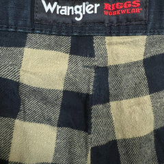 Vintage Wrangler Riggs Pants Mens 36x32 Black Ripstop Carpenter Double Knee Cargo