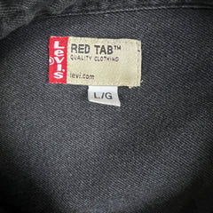 Levi's Denim Shirt Mens Large Black Red Tab Stone Wash Casual Western Button Up