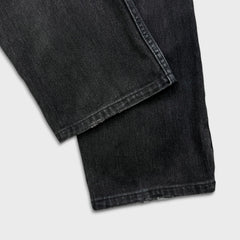 Levi's 505 Jeans Mens 32x28 Black Regular Fit Straight Leg Dark Wash Faded Denim Pants