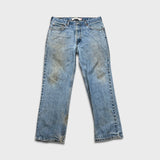 Vintage Y2K Levi's 516 Jeans Mens 36x30 Blue Slim Fit Straight Leg Light Wash Distress Denim Pants