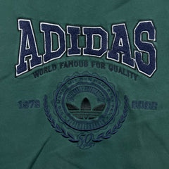 Adidas Originals Sweatshirt Mens Medium Green Crest Logo Pullover Crewneck
