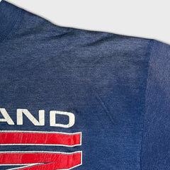 Vintage 1990 Cleveland Indians T Shirt Mens XL Blue USA Single Stitch Sun Faded MLB Tee