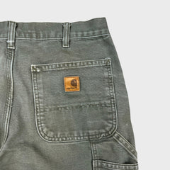 Carhartt B11 MOS Pant Mens 32x30 Green Loose Fit Washed Duck Workwear Dungaree