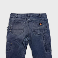 Dickies Pants Mens 36x32 Blue Faded Wash Carpenter Hammerloop Workwear Canvas Pants
