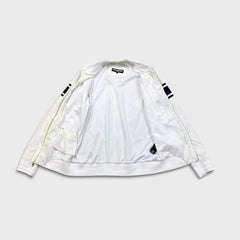 Karl Lagerfeld Paris Jacket Mens Small White Lightweight Lined Windbreaker Bomber