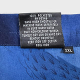 Vintage Y2K Relax Designs Dragon Shirt Mens 2XL Blue Kanji Silk Feel Button Up
