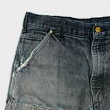 Vintage 90s Carhartt Pants Mens 34x34 Black Original Fit Double Knee Distressed USA