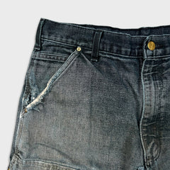 Vintage 90s Carhartt Pants Mens 34x34 Black Original Fit Double Knee Distressed USA