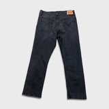 Levi's Wedgie Straight Jeans Womens 31x26 Black Distressed High Rise Wash Denim Pants