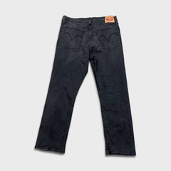 Levi's Wedgie Straight Jeans Womens 31x26 Black Distressed High Rise Wash Denim Pants