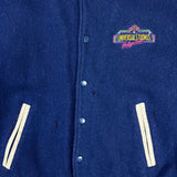 Vintage 90s Universal Studios Jacket Mens Medium Blue Hollywood Letterman USA Varsity