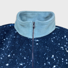 Vintage 90s Seal Fleece Mens Small Blue Full Zip AOP Animal Outdoor Jacket