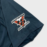 Vintage Y2K Harley Davidson Shirt Mens Large Blue USA Mechanic Button Up Biker Patch