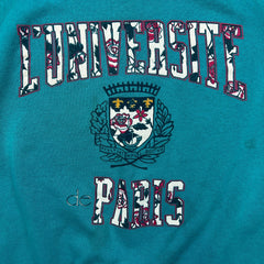 Vintage 80s Universite de Paris Sweatshirt Mens Large Blue USA Collegiate Pullover