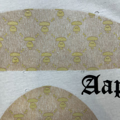 AAPE By A Bathing Ape T Shirt Mens Large White Distressed Monogram Moon Face Tee