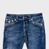 Rock Revival Jeans Mens 34x32 Blue Kurt Straight Leg Medium Wash Distressed Pants