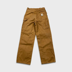 Carhartt Pants Womens 28x28 Brown Straight Leg Canvas Carpenter Workwear Trouser