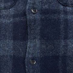A.P.C. Shirt Mens Small Blue Rue Madame Paris Wool Plaid Check Flannel Button Up