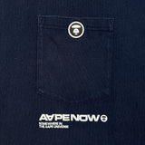 AAPE By A Bathing Ape Mens XL Blue One Point Spell Out Graphic Pocket T Shirt