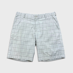 Nike Golf Shorts Mens Size 36 Gray Dri Fit Plaid Stretch Lightweight Pants