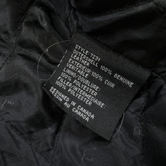 Vintage 90s Pelle Cuir Leather Jacket Mens 2XL Black Genuine Leather Quilted Lined