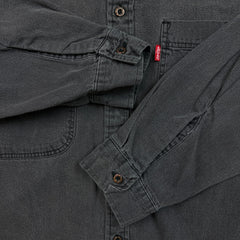 Vintage 90s Levi's Denim Shirt Men Medium Black Faded Western Button Up