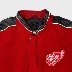 Vintage 90s Detroit Red Wings Jacket Mens XL Red Original Six NHL Hockey Bomber
