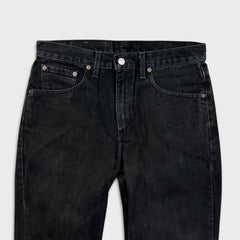 Vintage 90s Levi's 516 Jeans Mens 33x32 Black Slim Fit Straight Leg Faded Denim Pants